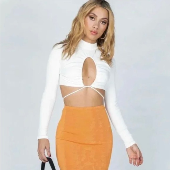 PRINCESS POLLY ELEKTRA WHITE LONG SLEEVE - Picture 3 of 3